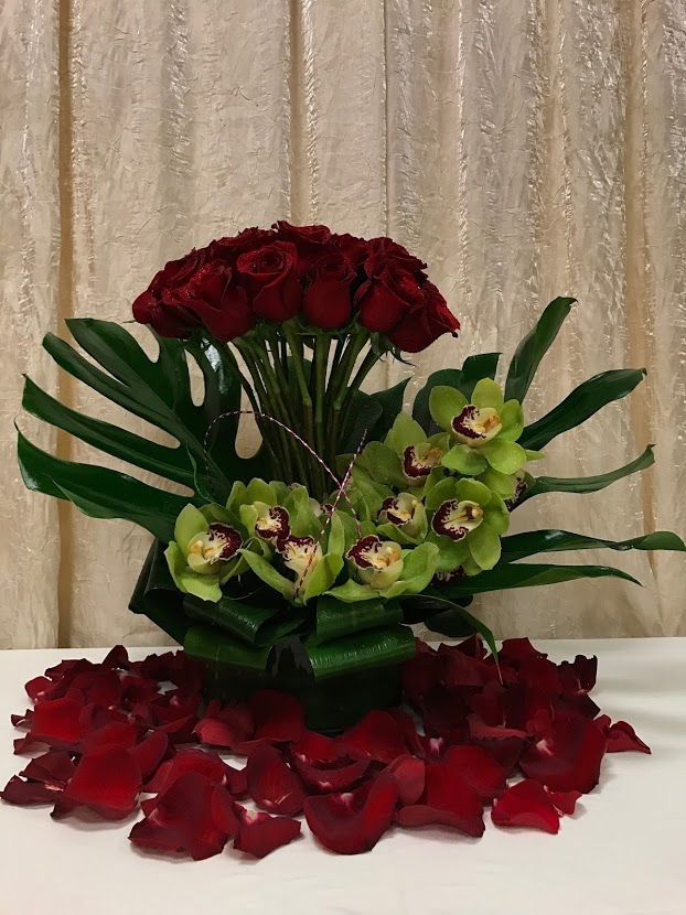 Valentines Day Orchids & Roses 